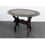 Eastern carved hardwood table, 60 x 80cm