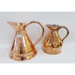 Two copper jugs, tallest 31cm, (2)