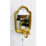 Giltwood framed mirror backed wall applique, 33cm long
