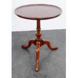 Mahogany tripod wine table, 54 x 44cm