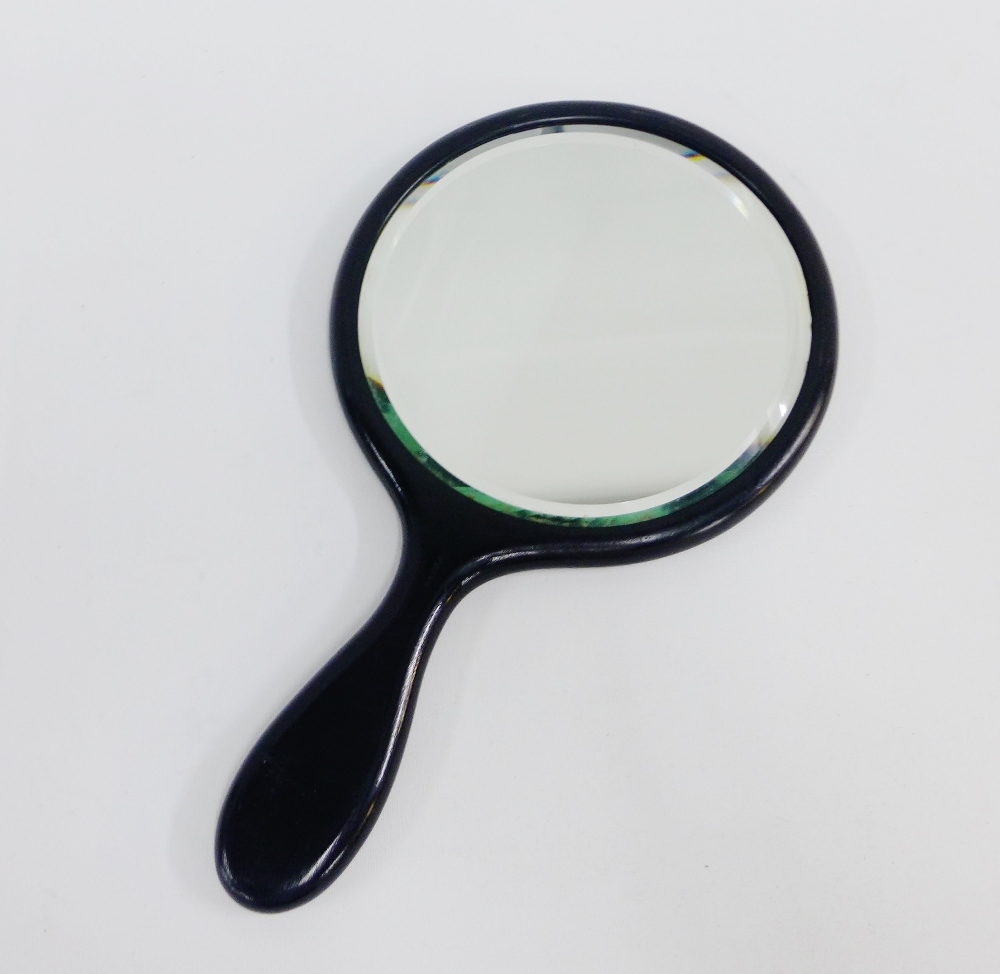 Ebony hand mirror, 31cm long