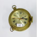 Brass quartz ships time wall clock