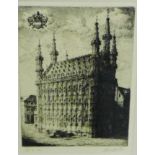 T.Giele 'Louvain' Artist's Proof Etching Signed, in pencil, in a glazed frame, 16 x 22cm
