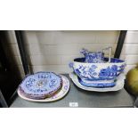 Collection of blue and white wares to include a tureen, jug and plates etc. (a lot)