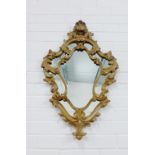 Baroque style wooden framed wall mirror, 78 x 50cm