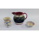 Early 20th Century Scottish Pottery jug, together with an Emma Bridgewater style jug and bowl, (3)