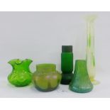 Collection of Austrian and other Art Nouveau glass vases, tallest 31cm high