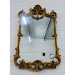 Rococo style giltwood wall mirror, 100 x 60cm