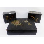 Three Japanese lacquered boxes, (3)