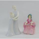 Royal Doulton bone china figure 'Bo Beep' HN1811, together with Royal Worcester 'Sisterly Love'