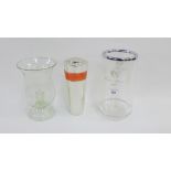 Mixed lot to include a glass storm light, a cocktail shaker and a wine bottle cooler, (3)