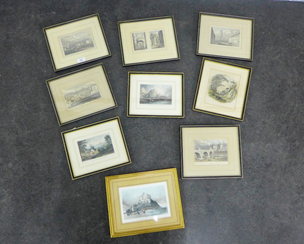 Collection of coloured engraved prints, framed, (a lot)