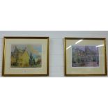 Pair of Armstrong limited edition coloured prints to include 'The Old Gatehouse' and 'Provan's
