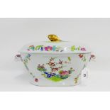 Spode stone china chinoiserie tureen and cover with gilded acorn finial with printed backstamps,