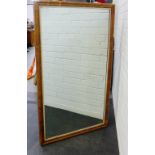 Walnut framed rectangular wall mirror, 130 x 77cm