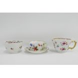 Collection of continental porcelains to include a cabinet cup and saucer, another larger and an 18th