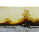 John Tricktett 'Grouse Shooting in a Winter's Landscape' Oil-on-Canvas Signed and framed, 74 x 49cm