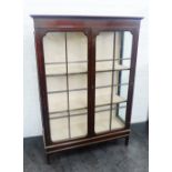 Mahogany display cabinet, with glazed doors and side panels and a shelved interior 154 x 108cm