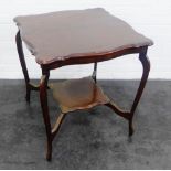 Early 20th century mahogany two tier occasional table, 72 x 68cm