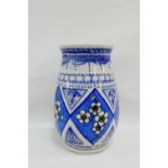 MakMerry blue and white baluster vase, 22cm high, with printed backstamp (a/f)