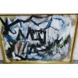 Michel Moy 'Abstract' Mixed Media Signed and dated '59, in a glazed frame, 75 x 55cm