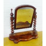 Victorian mahogany dressing table mirror, 60 x 55cm
