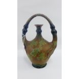 Ernst Wahliss for Turn Vienna, Art Nouveau stoneware vase with a looped handle and flared rim with