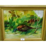 'Pheasant' Oil-on-Canvas Unsigned, in a giltwood frame, 36 x 29cm