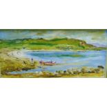 Kathleen Conboy 'Achrltivuie from Baden Bay' Acrylic Signed and dated '94, in a glazed giltwood