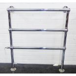 Wall mounted chrome towel rail, 94 x 80cm