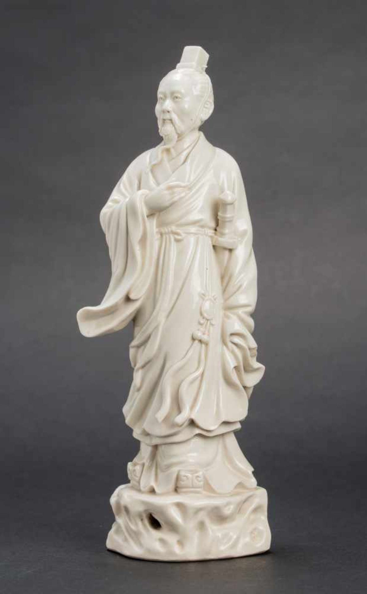 A DEHUA BLANC DE CHINE FIGURE OF A WARRIORPorcelainChina, late 19th to early 20th centuryFinely