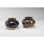 TWO GLAZED POTS – PRESUMABLY TANG DYNASTYGlazed ceramicChina, Tang dynasty (618 - 907) or later