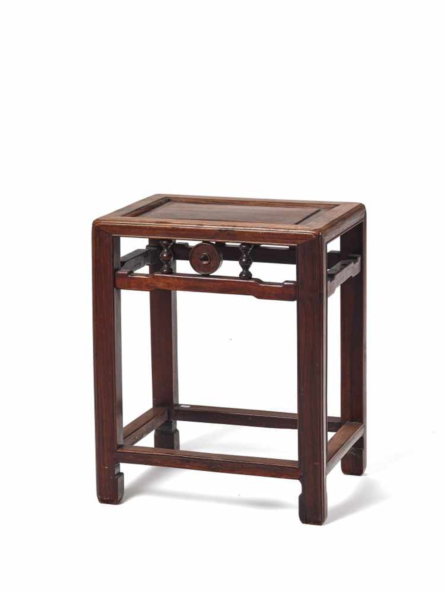 A CHINESE HARDWOOD SIDE TABLE, LATE QING DYNASTYHardwood, possibly Hongmu, with fine openwork