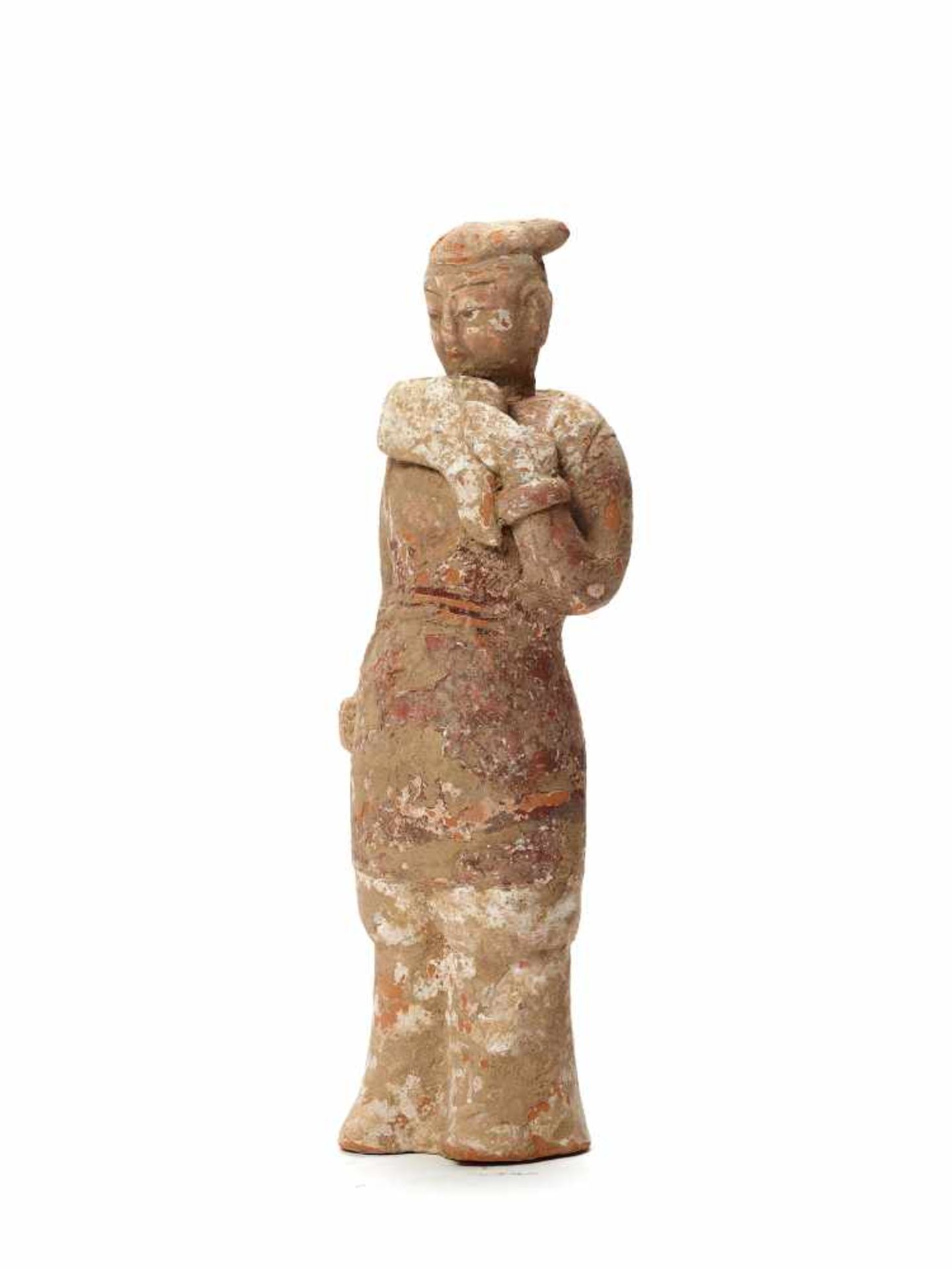 MUSICIANTerracotta with painting China, Wei Dynasty (5th to 6th cent.) A rare smaller figure from - Bild 2 aus 4