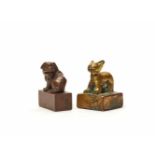 TWO CHINESE SEALS, HAN DYNASTY AND LATERGilt bronze and copper bronzeChina, Han dynasty and laterOne