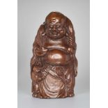 A VERY LARGE BAMBOO SHOOT CARVING OF BUDAI WITH INGOT, QING DYNASTYBamboo rootChina, Qing dynasty (