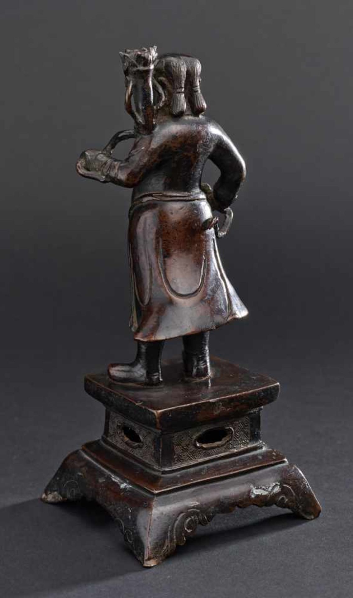 A CHINESE MING DYNASTY BOY OF LUCK STANDING ON BASEBronze China, Ming dynasty, approximately 17th - Image 4 of 5