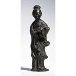 IMMORTAL WITH WATER JARBronzeChina, Qing dynasty, 19th centuryFine figure, possibly a fairy and an