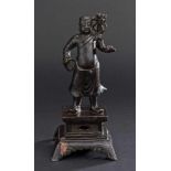 A CHINESE MING DYNASTY BOY OF LUCK STANDING ON BASEBronze China, Ming dynasty, approximately 17th