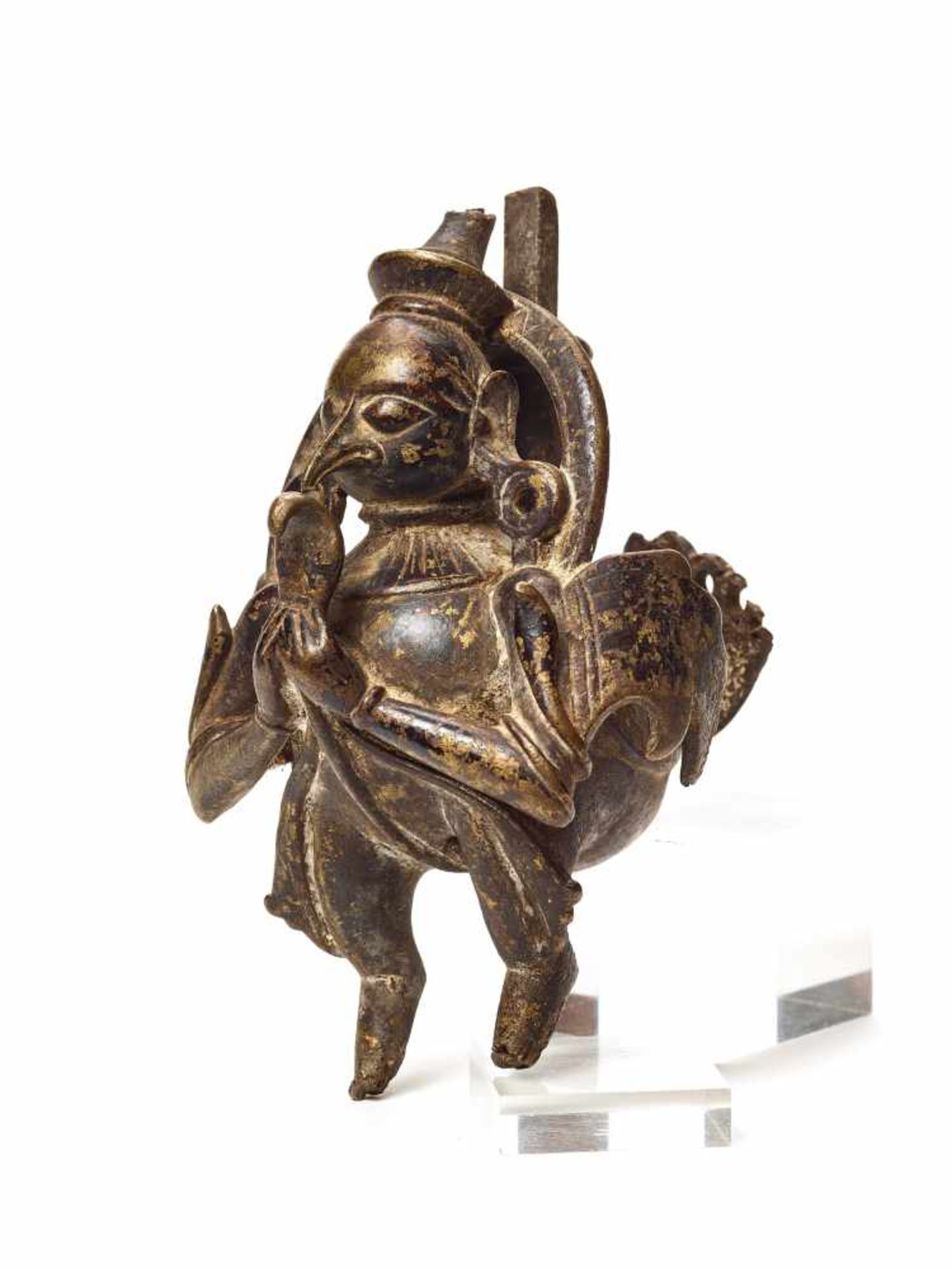 A RARE NEPALESE BRONZE FIGURE OF GARUDA, 18th CENTURYBronzeNepal, 18th centuryThe patinated bronze - Image 2 of 5