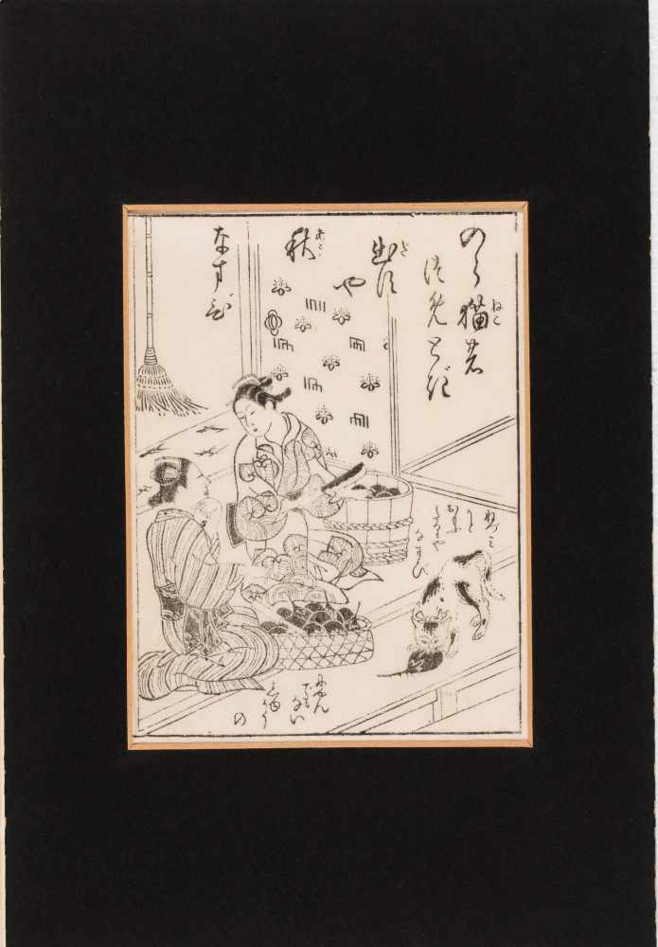 A GROUP OF EIGHT JAPANESE ORIGINAL WOODBLOCK PRINTS, 18TH CENTURYOriginal woodblock prints, - Image 6 of 9