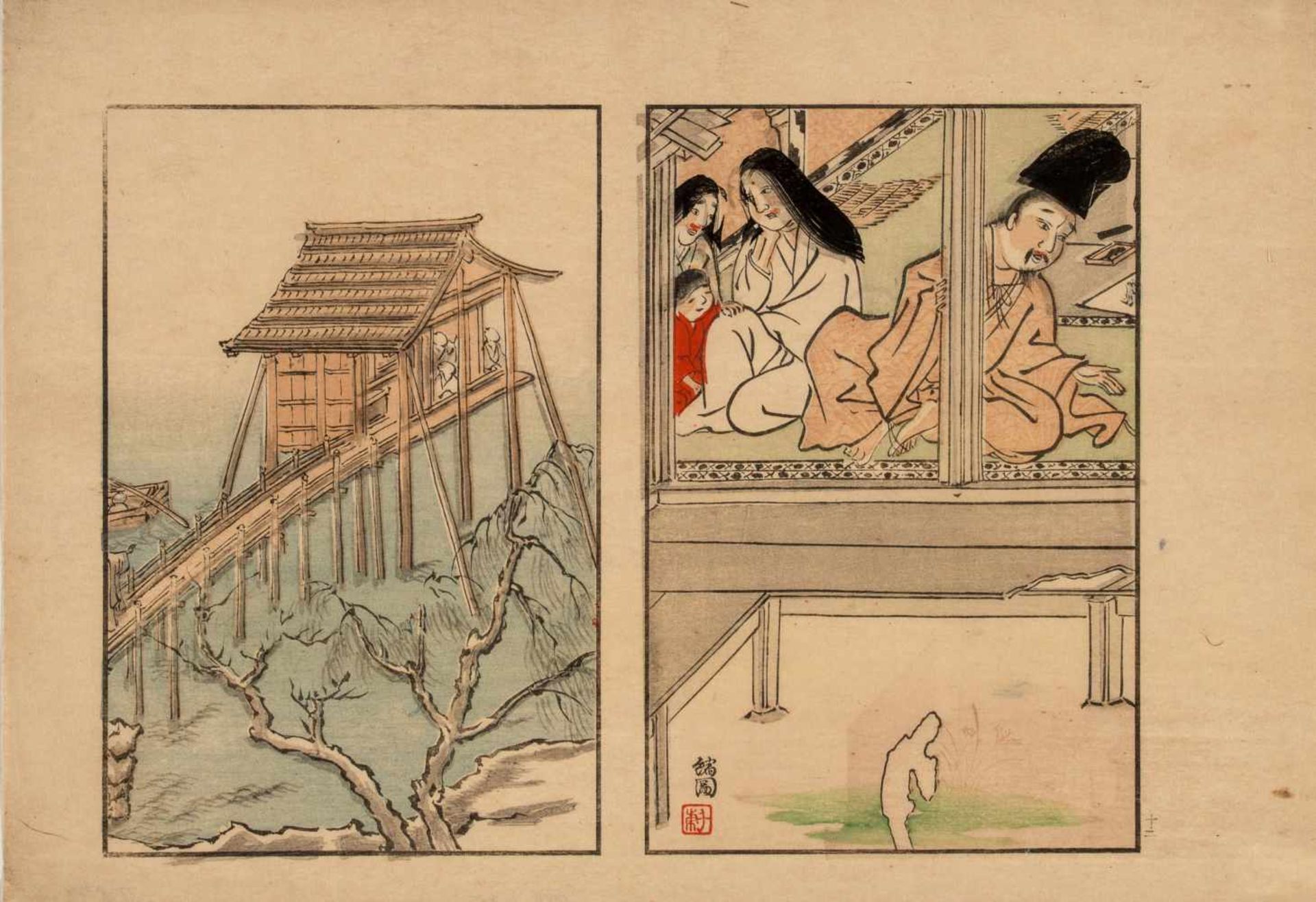 EIGHT JAPANESE COLOR WOODBLOCK PRINTS, 19TH-20TH CENTURYOriginal color woodblock printsJapan, 19th- - Bild 6 aus 9