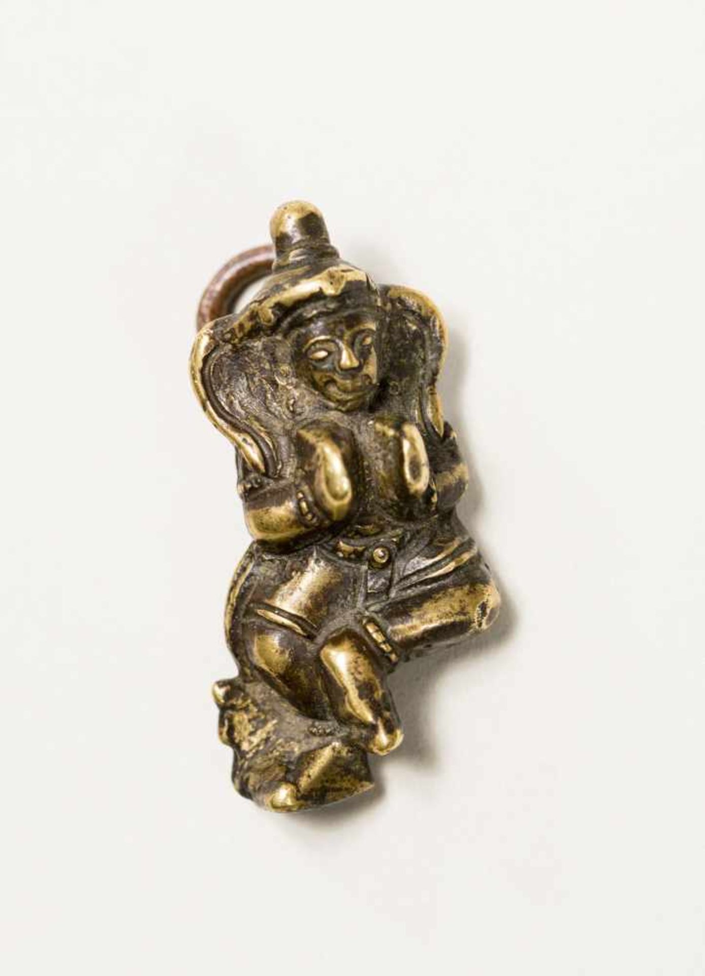 A TIBETAN MINIATURE BRONZE OF A DANCING BODHISATTVABronzeTibet, 18th to 19th centuryThis small - Bild 2 aus 8