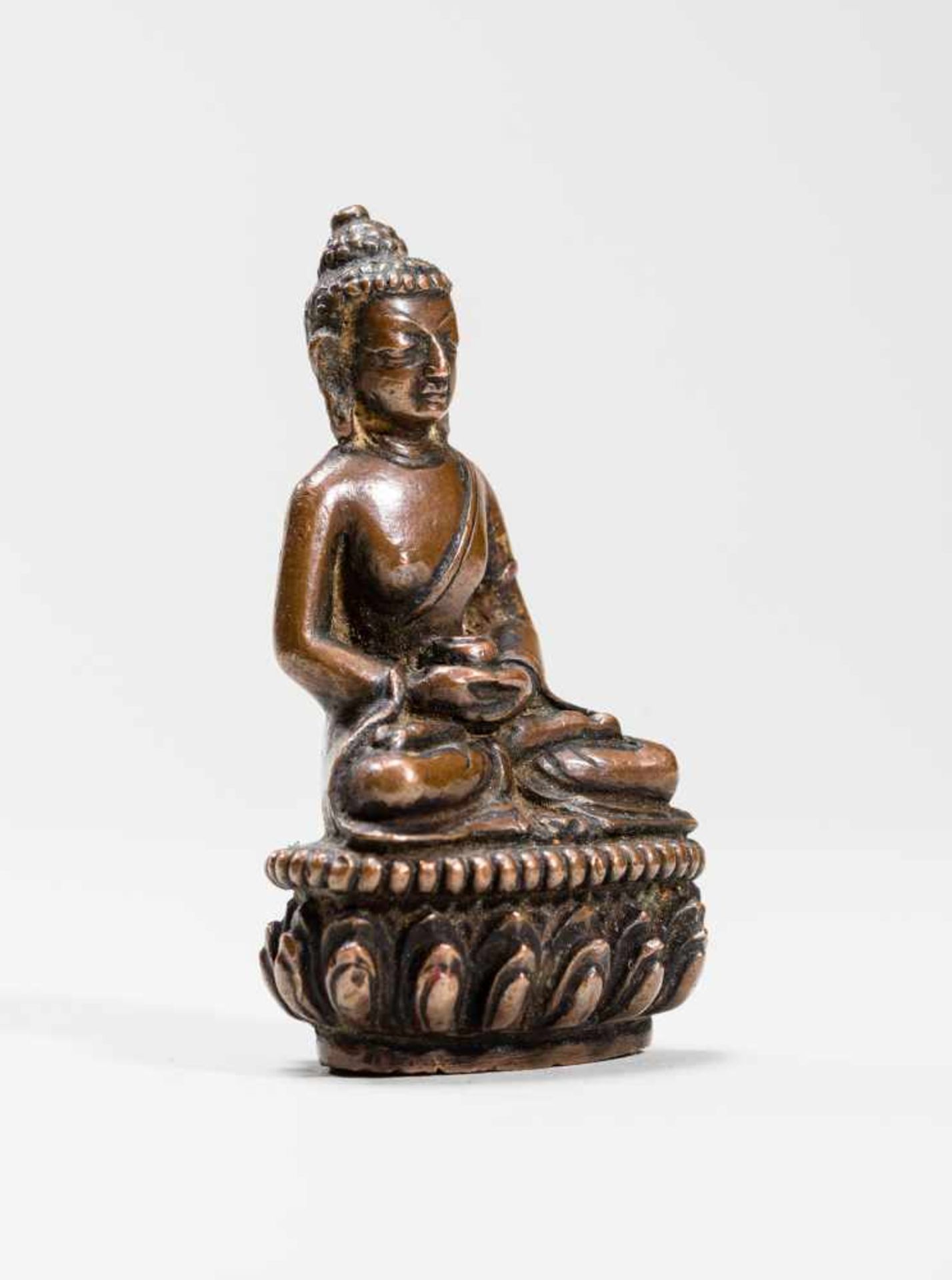 BUDDHA SHAKYAMUNIBronzeTibet, 19th cent.The historical Buddha, Gautama from the Shakyamuni Family, - Image 6 of 7