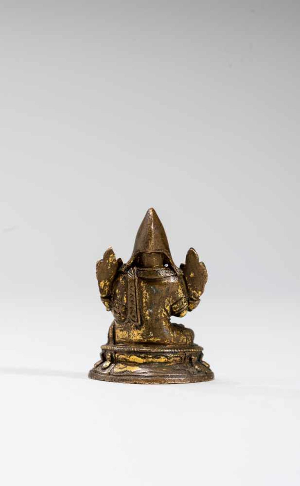 A SINO-TIBETAN MINIATURE BRONZE OF TSONGKHAPA, 18TH-19TH CENTURYBronzeTibet, 18th to 19th - Image 4 of 6