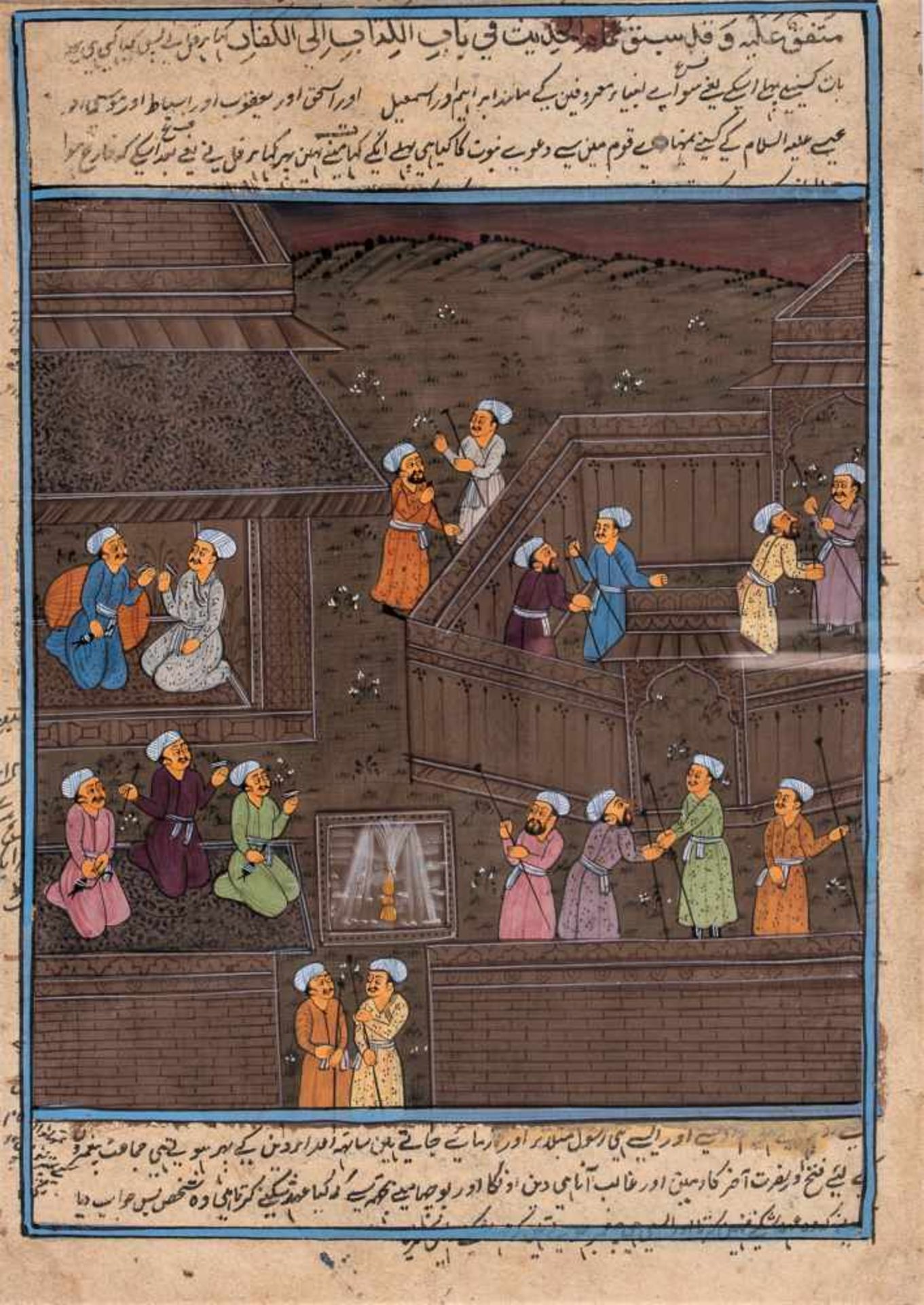 AN INDO-PERSIAN MINIATURE PAINTING – 19th CENTURYMiniature painting with colors on paperIndia /