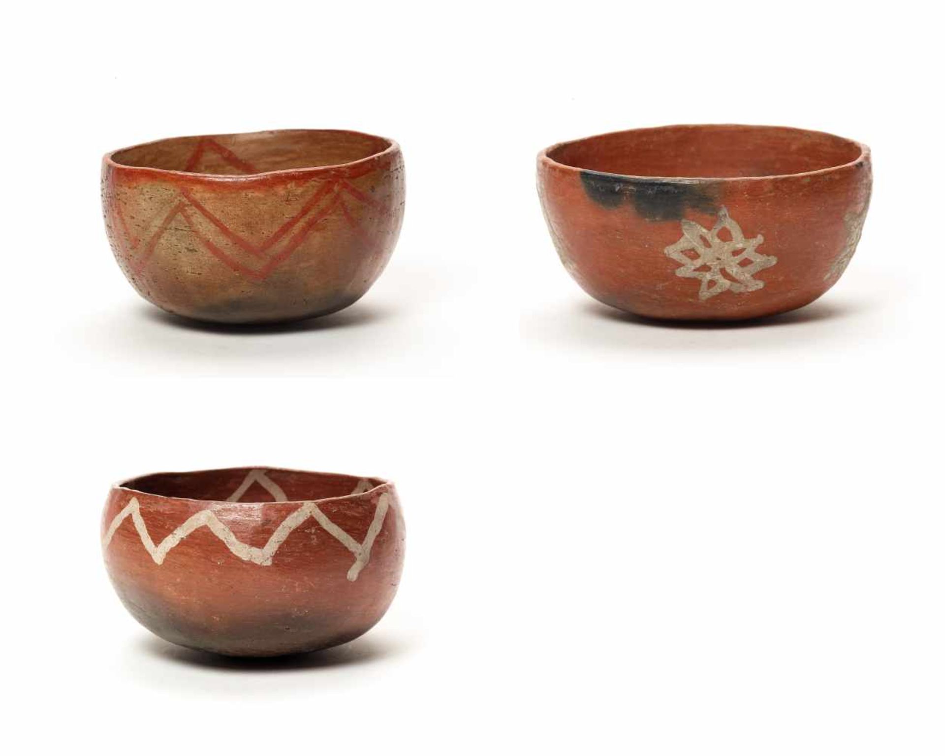 THREE BOWLS – PROBABLY CHARCHI CULTURE, ECUADOR, C. 850 – 1500 ADFired clayProbably Charchi culture,