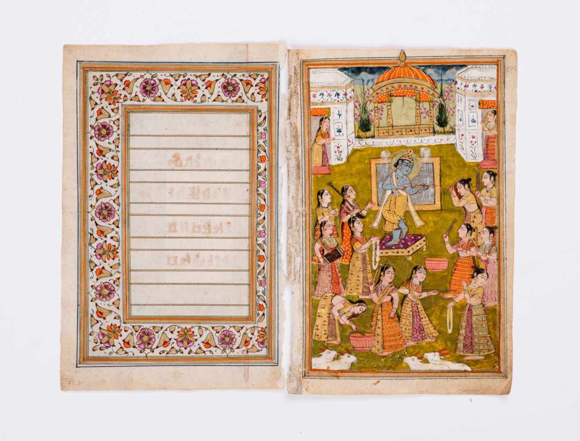 FOUR MINIATURE PAINTINGS DEPICTING DEITIES – INDIA, 19th CENTURYMiniature painting with gold and - Bild 3 aus 6