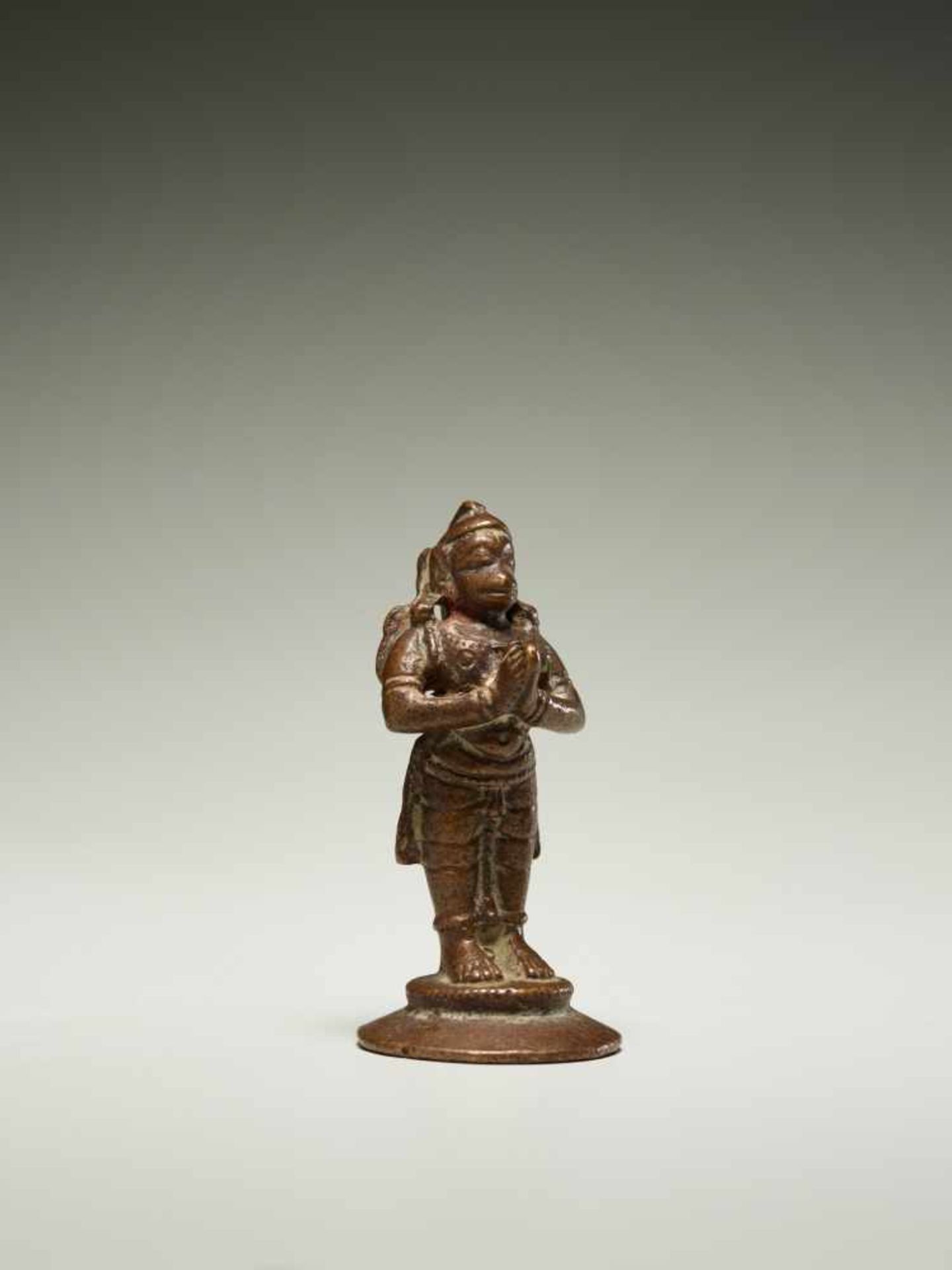 APE GOD HANUMANBronzeIndia, approx. 19th cent.Miniature representation of Hanuman, here standing - Image 3 of 6