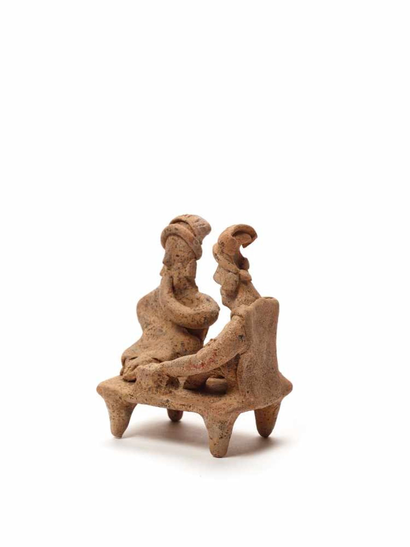 TL-TESTED COUPLE ON A BENCH - COLIMA, WEST MEXICO, C. 1ST CENTURY BCFired ClayColima, West Mexico, - Image 2 of 4